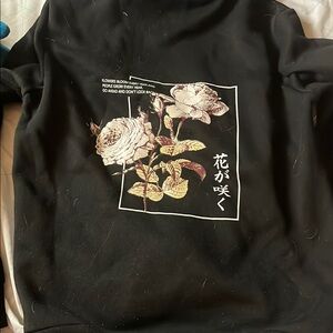 Black Floral Graphic Sweatshirt